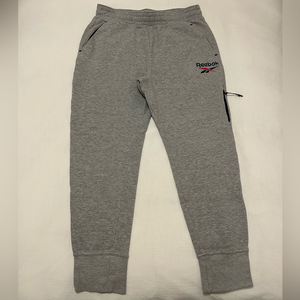 Mens L Gray Reebok Athletic Sweatpants sweat pants